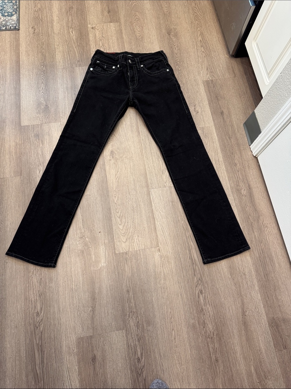 True Religion Men's Straight Black Denim Jeans